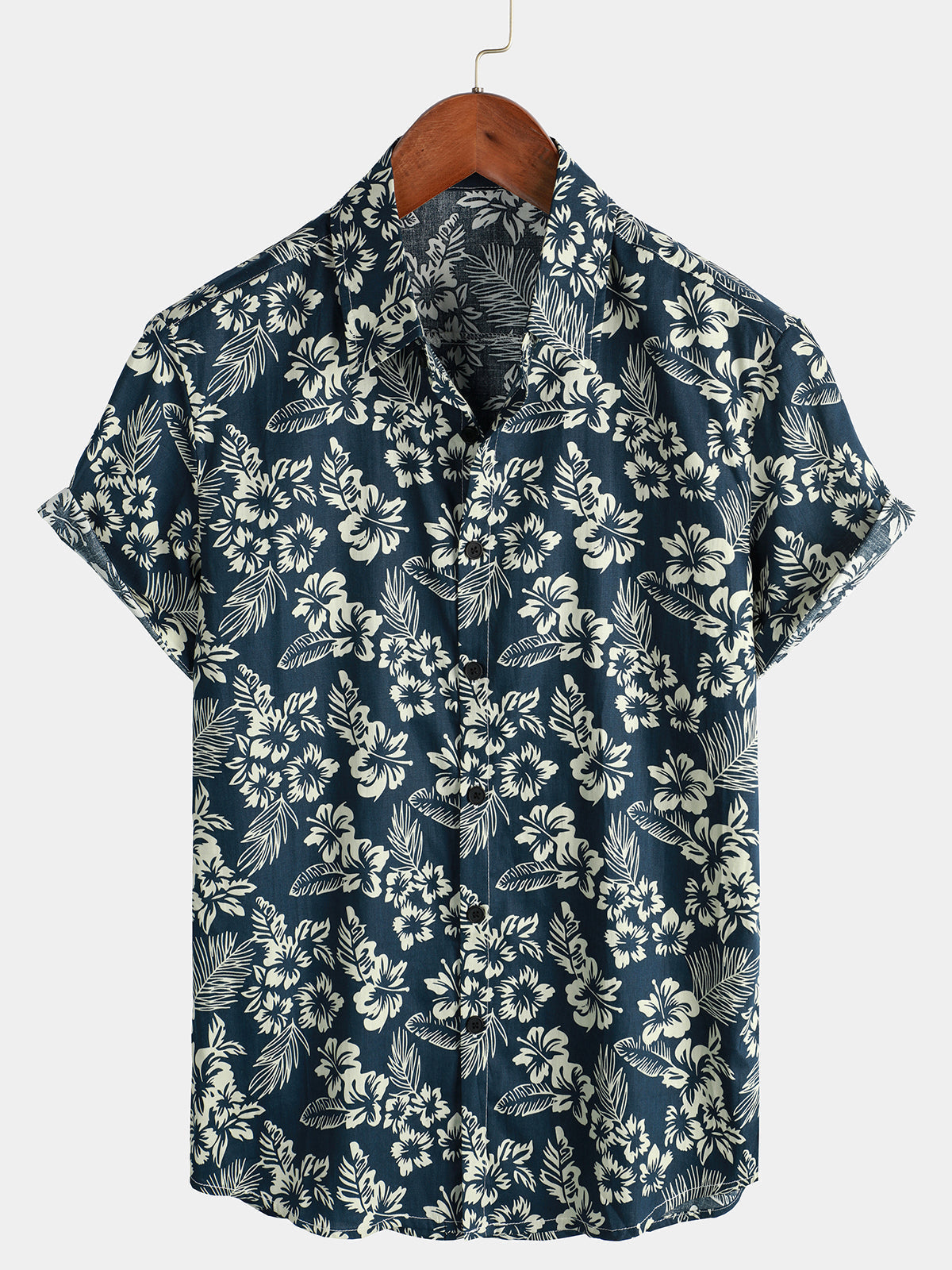Camicia hawaiana in cotone a maniche corte da uomo