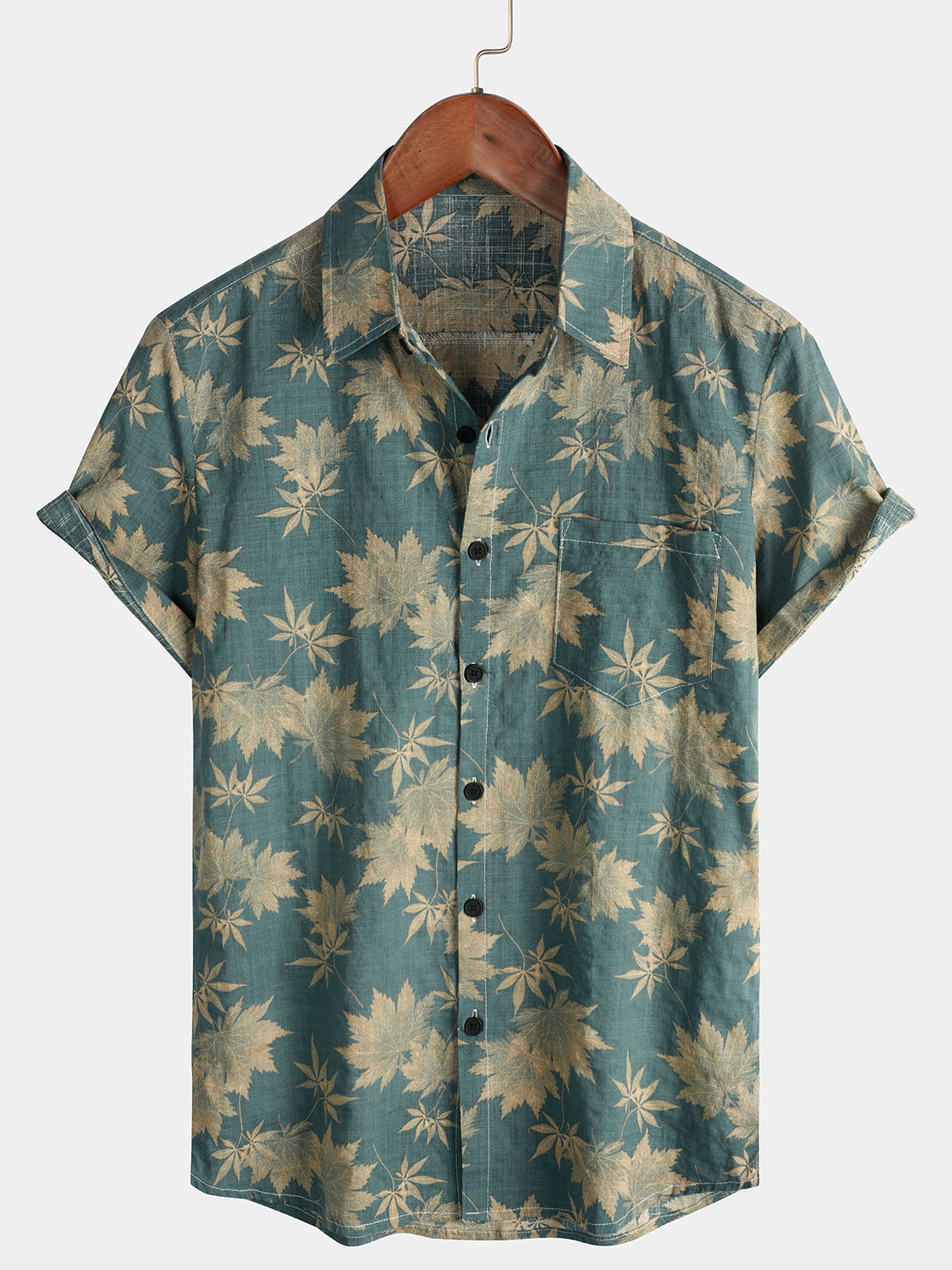 Camicia hawaiana in cotone a maniche corte da uomo