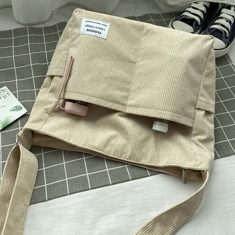 Borse a tracolla classiche resistenti in tela velluto a coste da donna