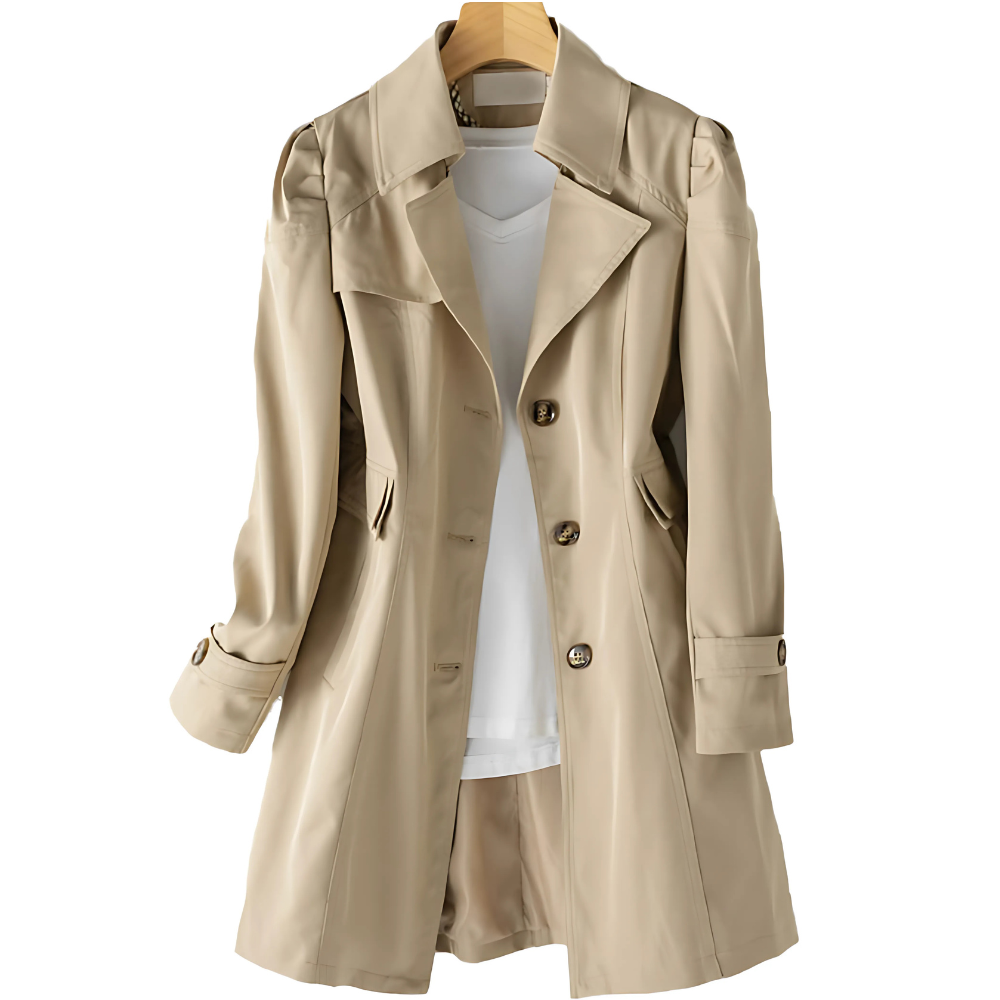 Trench da donna sagomato con bottoni e colletto classico - Elegante e intramontabile