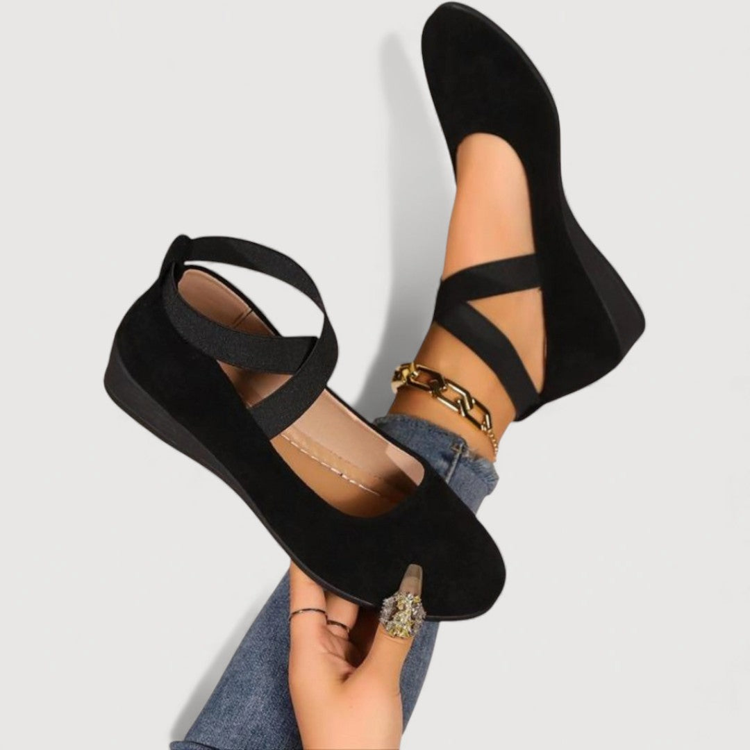 Ballerine con zeppa da donna – Comode con fasce incrociate