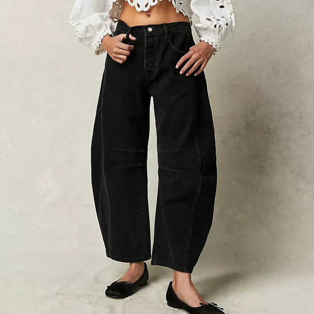 Pantaloni in denim larghi ed eleganti da donna – Vestibilità rilassata