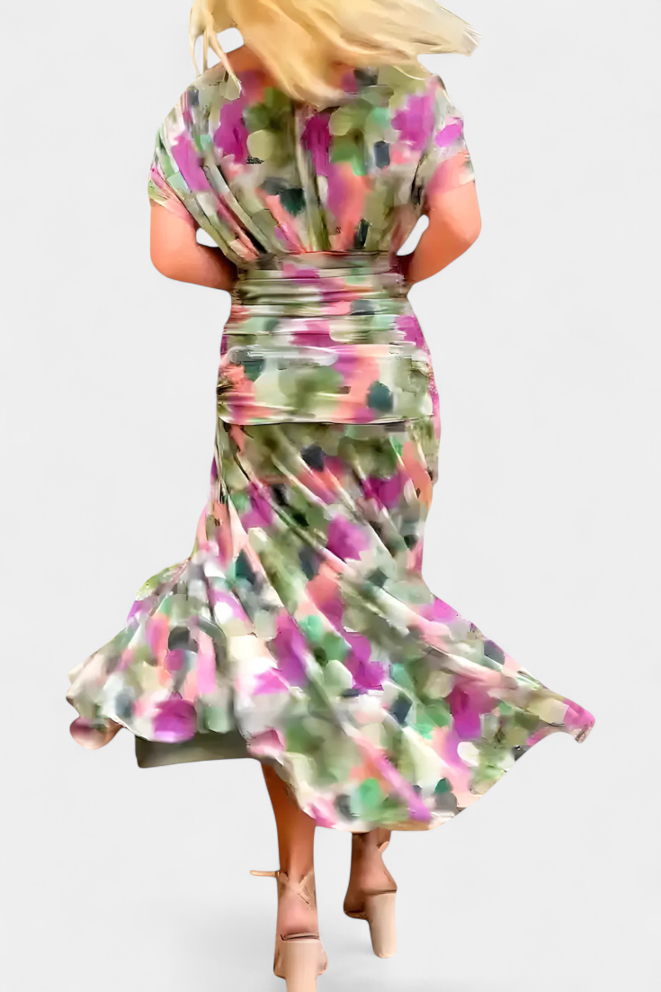 Rebeca Abito Elegante Donna – Stile Serale con Maniche Trasparenti