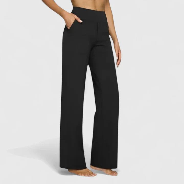 Pantaloni dritti a vita alta da donna – Vestibilità comoda e rilassata