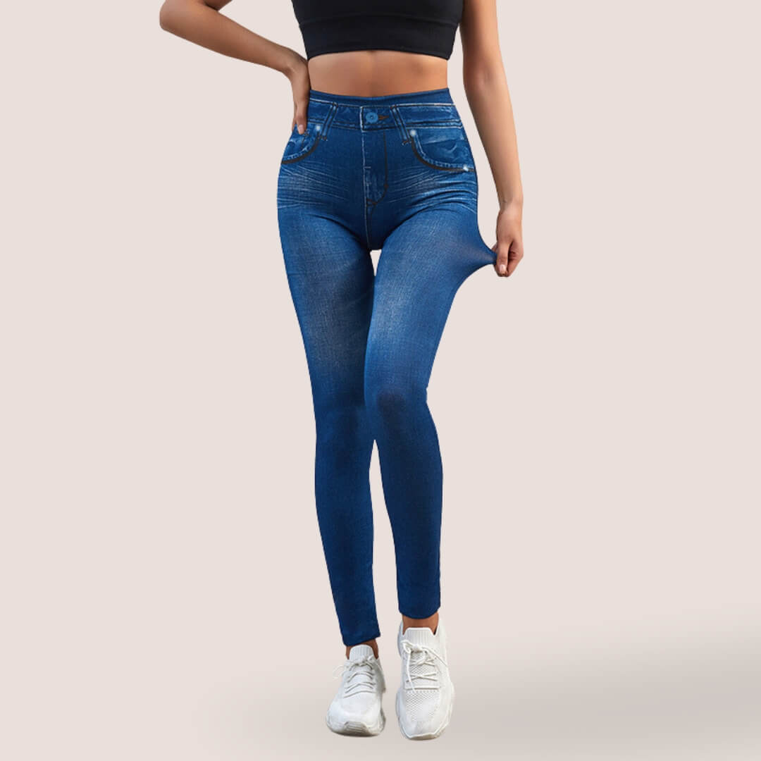 Premium women's sculpting stretch anti-cellulite jeans