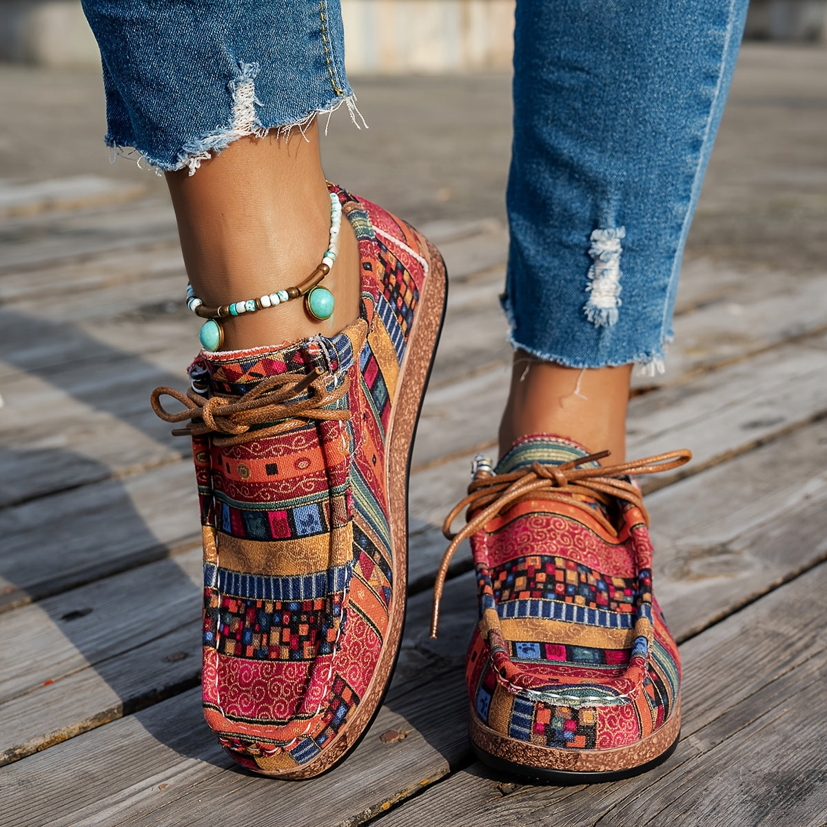 Sneakers Comode con Patchwork Vivace – Calzature Eleganti per Tutti i Giorni
