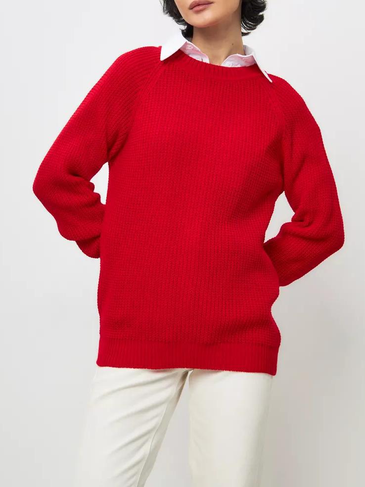 Pull femme en maille épaisse unie - Chaud, doux et polyvalent