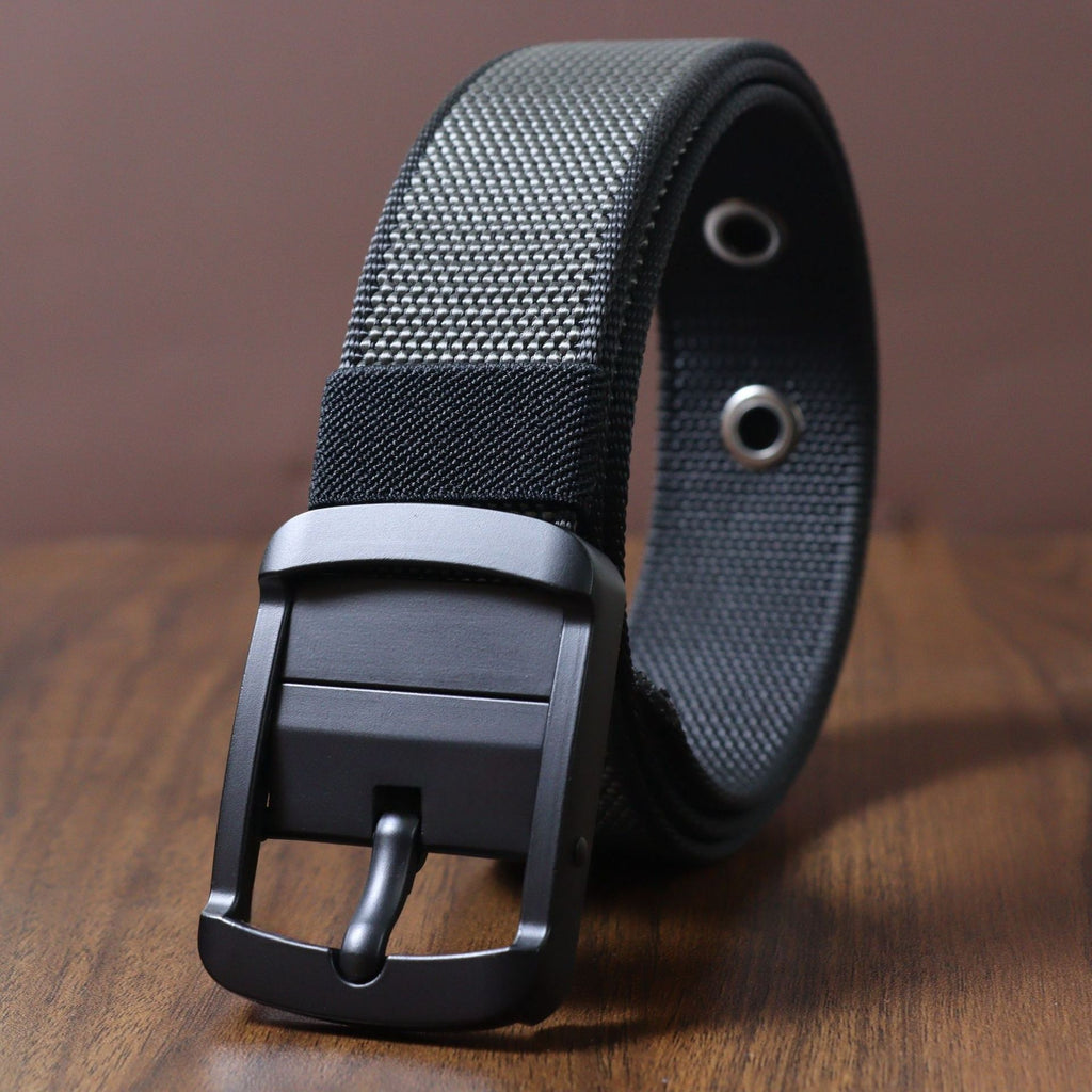 Cintura girevole in nylon da uomo – Stile versatile con fibbia ad ardiglione bifacciale