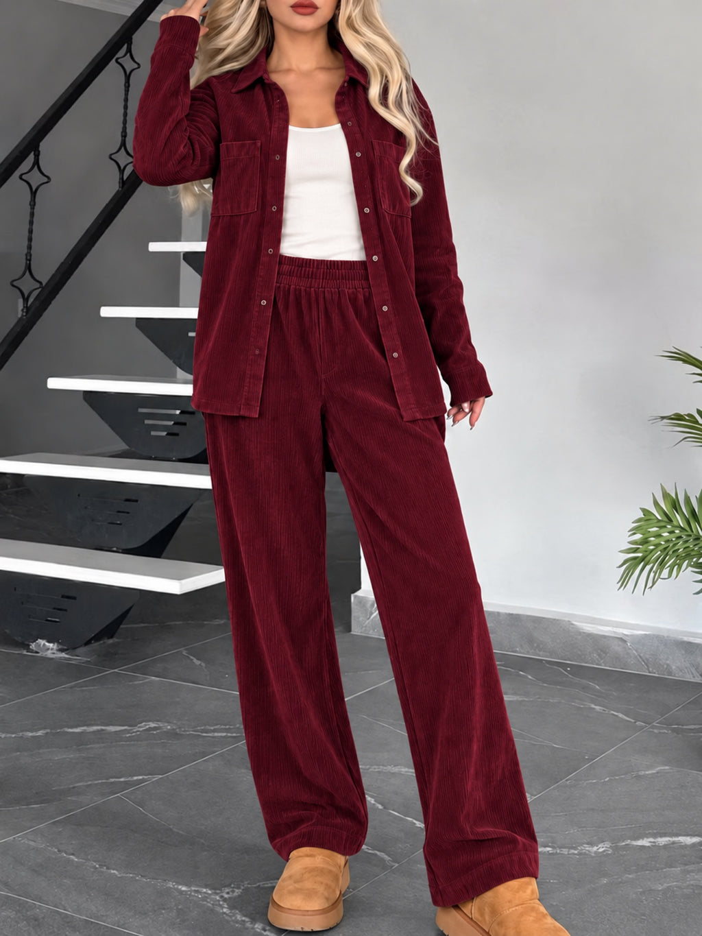 Ensemble décontracté deux pièces pour femme – Simple et confortable