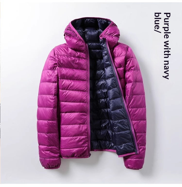 Doudoune courte légère pour femme avec capuche - Chaude et pratique