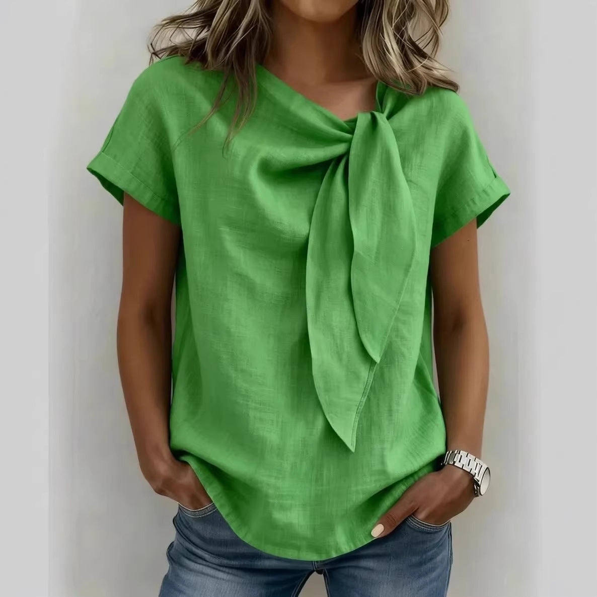 T-shirt donna maniche corte in misto cotone - Leggera e casual