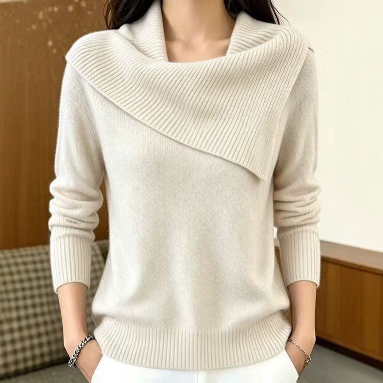 Maglione donna rilassato con collo a revers - Comodo e versatile