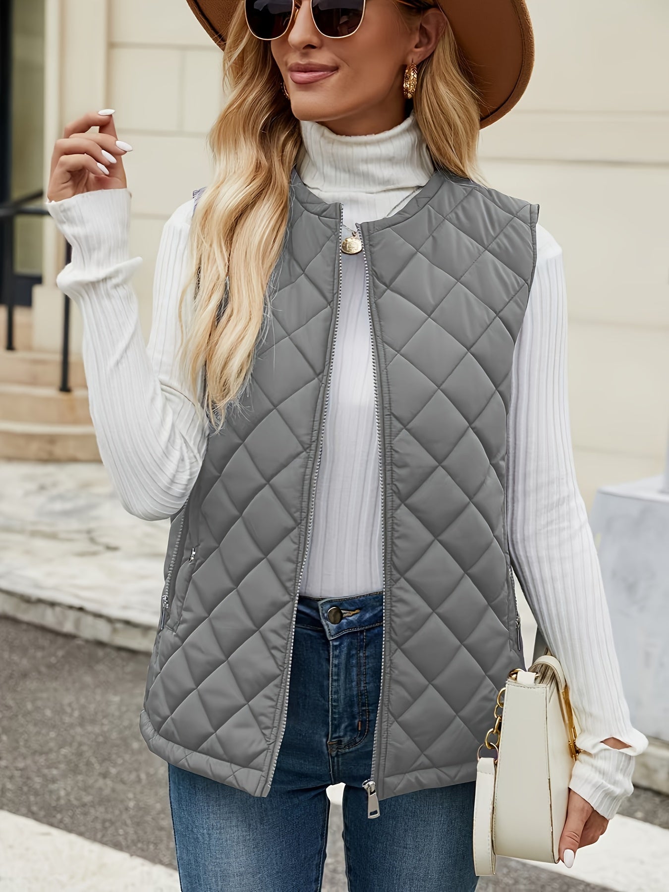 Gilet trapuntato - elegante gilet smanicato da donna