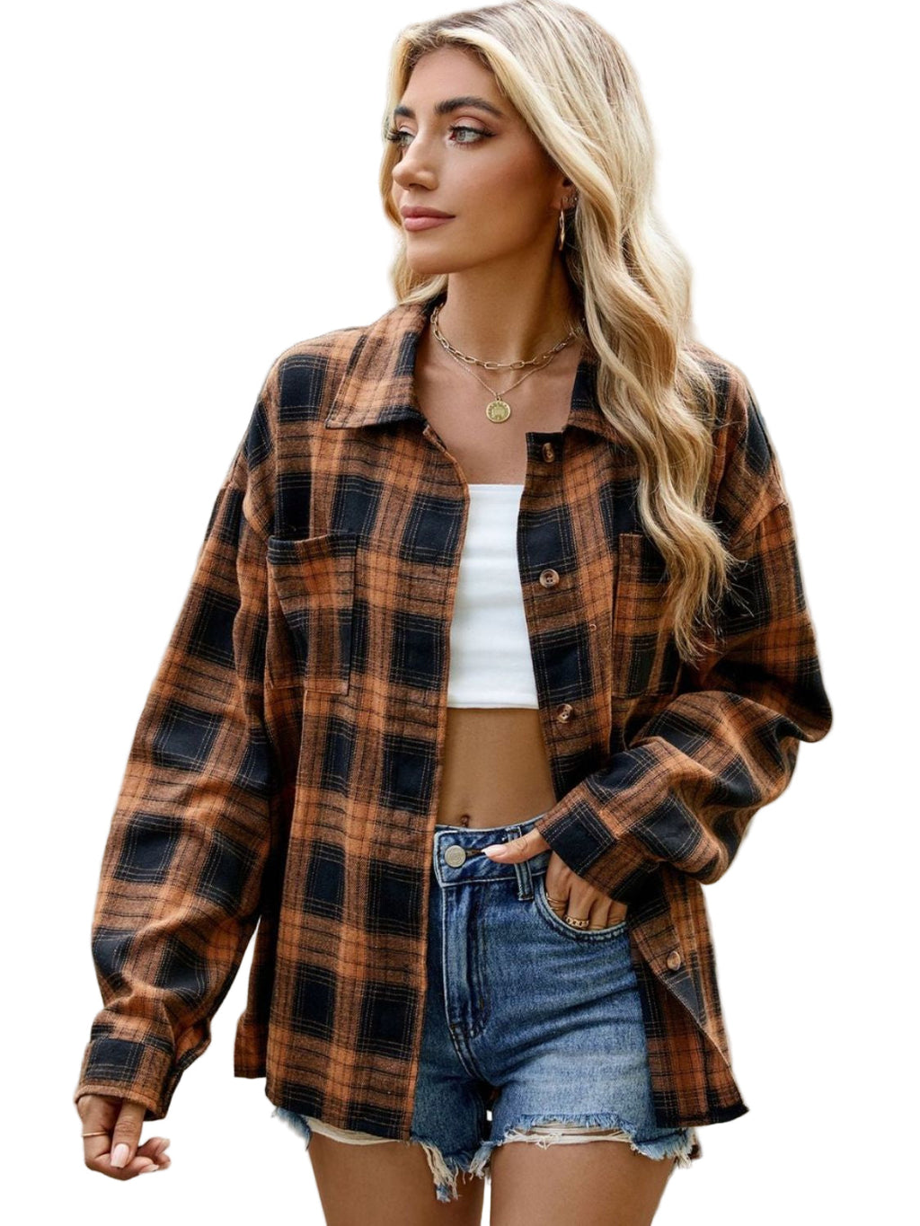 Camicia da donna a maniche lunghe a quadri – Stile casual e comodo per tutti i giorni