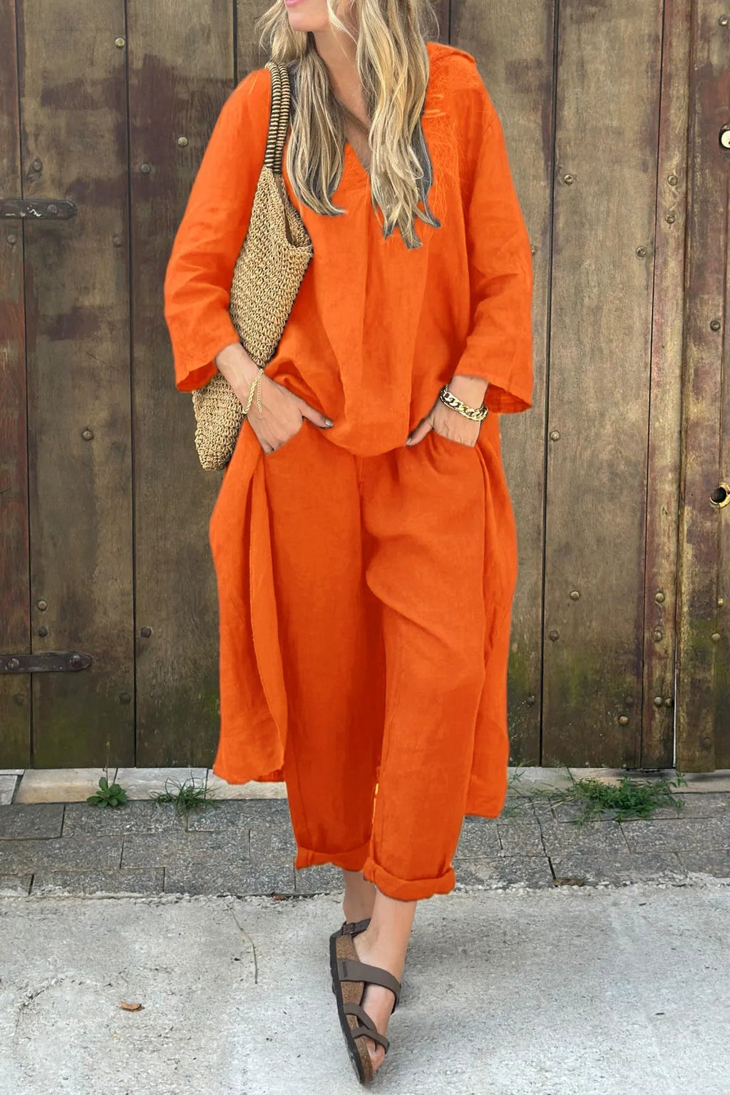 Completo tunica e pantaloni casual da donna - Completo estivo leggero