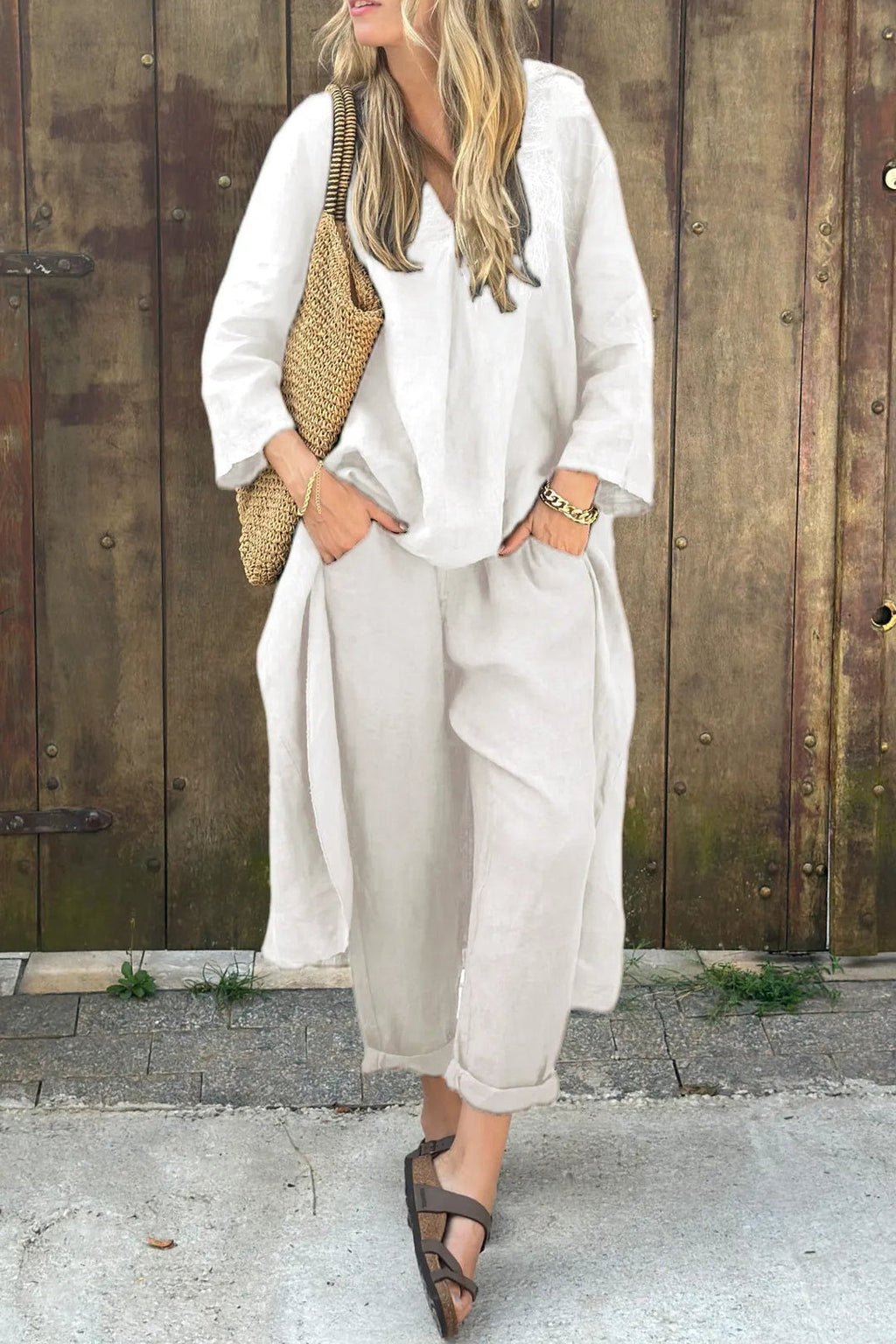 Completo tunica e pantaloni casual da donna - Completo estivo leggero