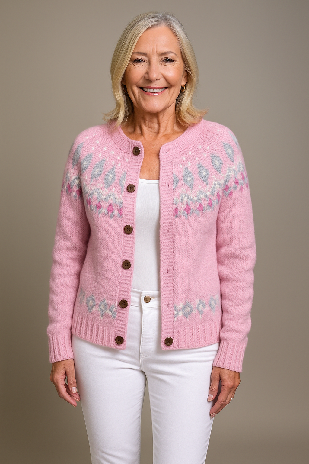 Cardigan Donna Rosa Comfort – Stile Casual Morbido da Indossare a Strati