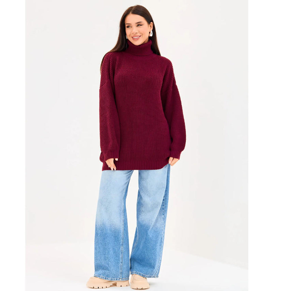 Top femme en maille à col montant - Tendance et chaud