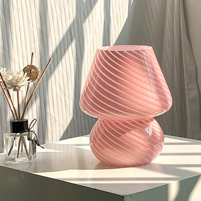 Lampada da tavolo moderna e minimalista in vetro spugna a righe
