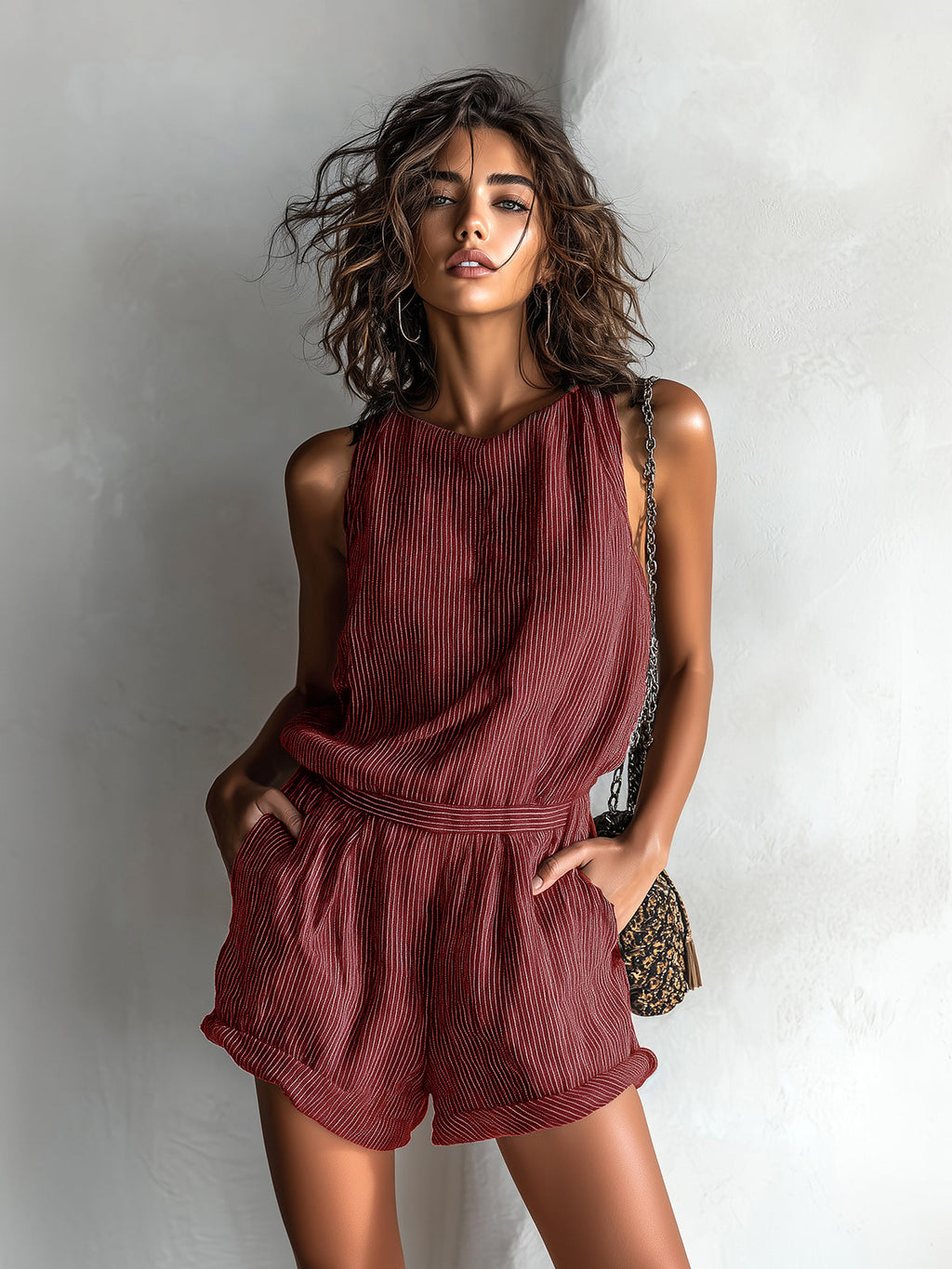 Tutina da donna in misto lino a righe - Fresca e casual