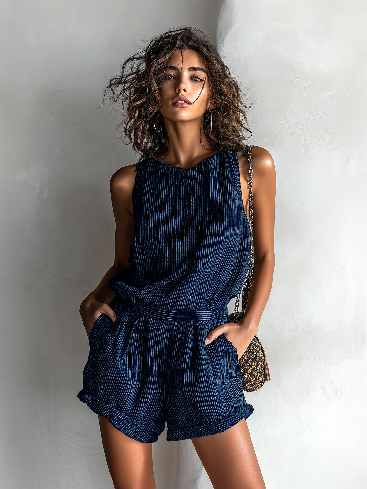 Tutina da donna in misto lino a righe - Fresca e casual
