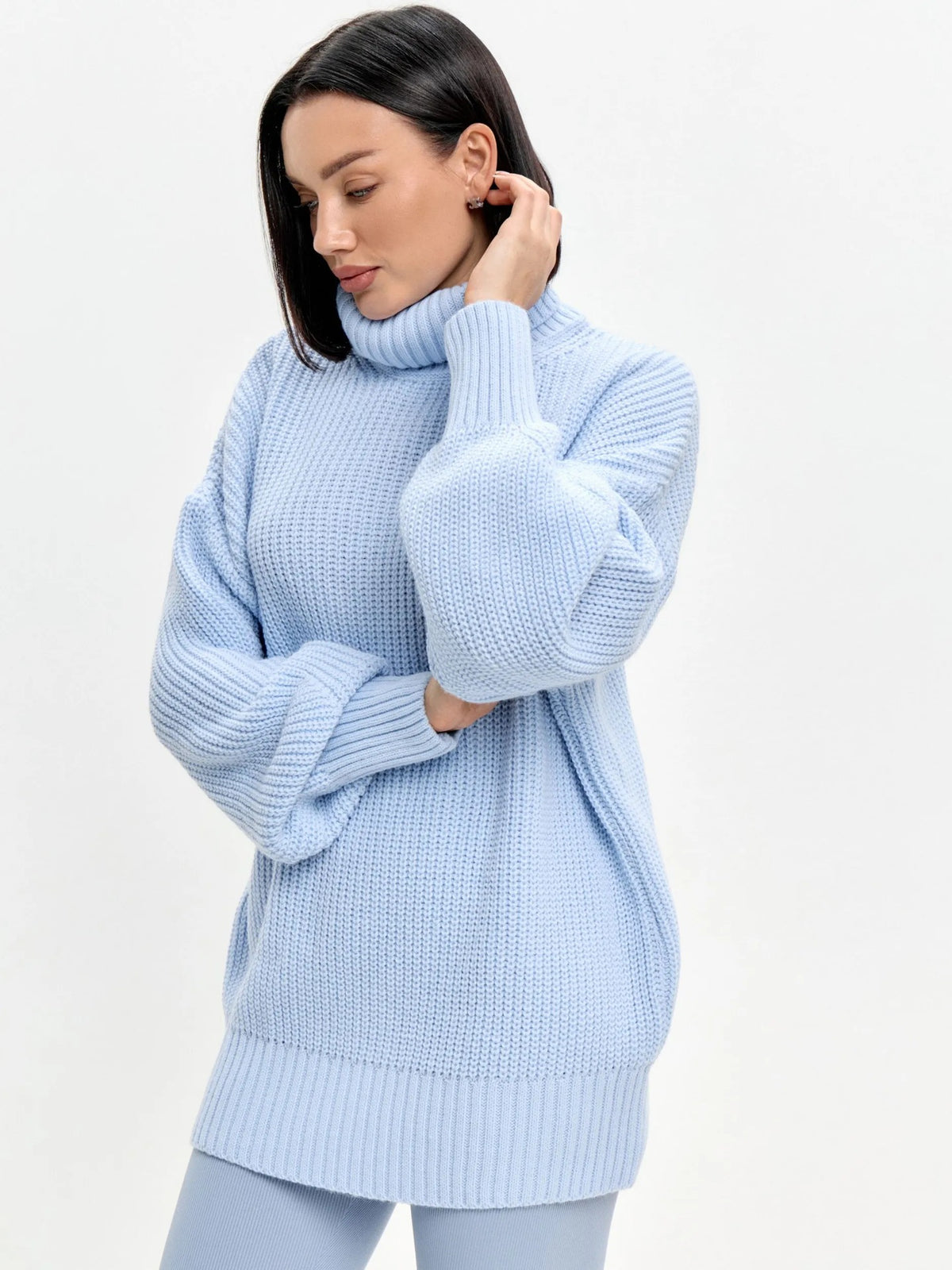 Top femme en maille à col montant - Tendance et chaud