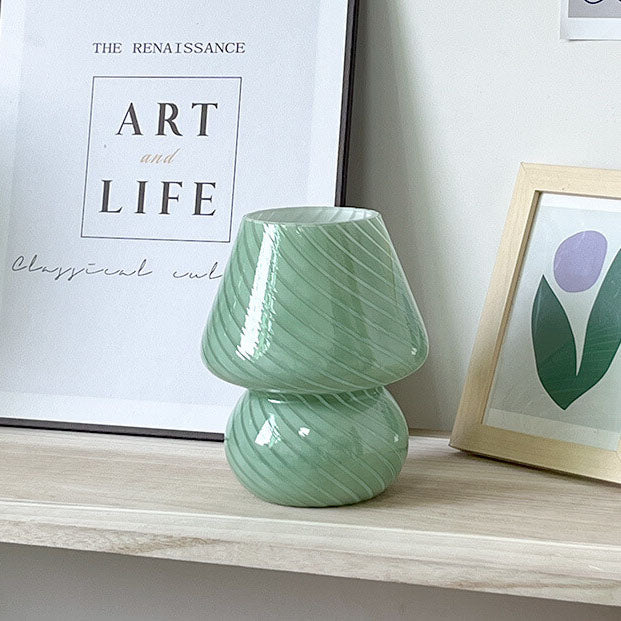 Lampada da tavolo moderna e minimalista in vetro spugna a righe