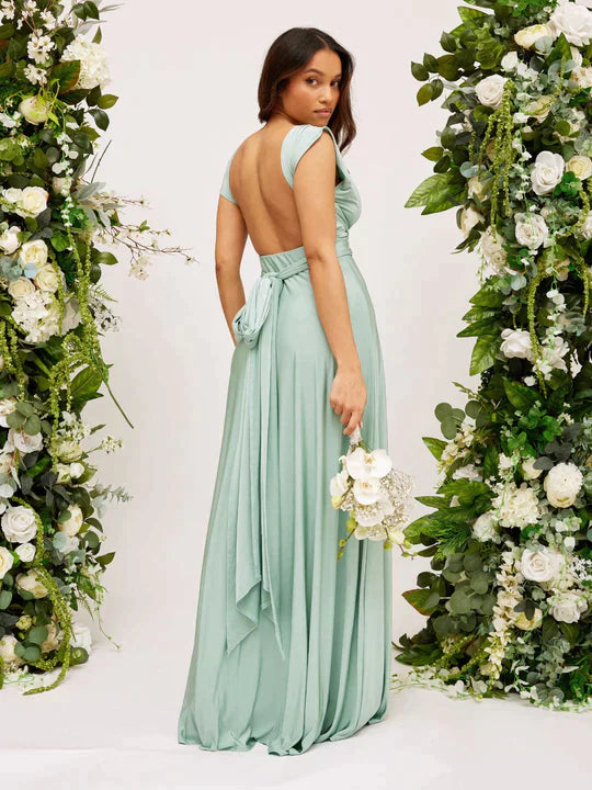 Abito lungo convertibile da donna – Vestito elegante multiuso da cerimonia