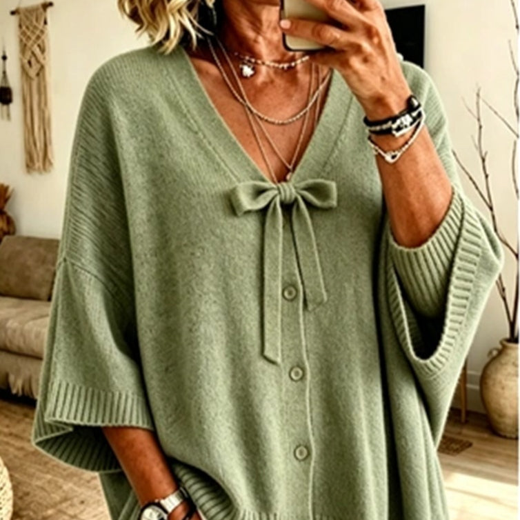 Pull femme uni à manches longues - Décontracté et confortable