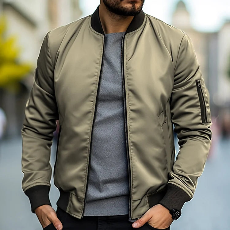 Giubbotto bomber con cerniera da uomo - elegante e alla moda