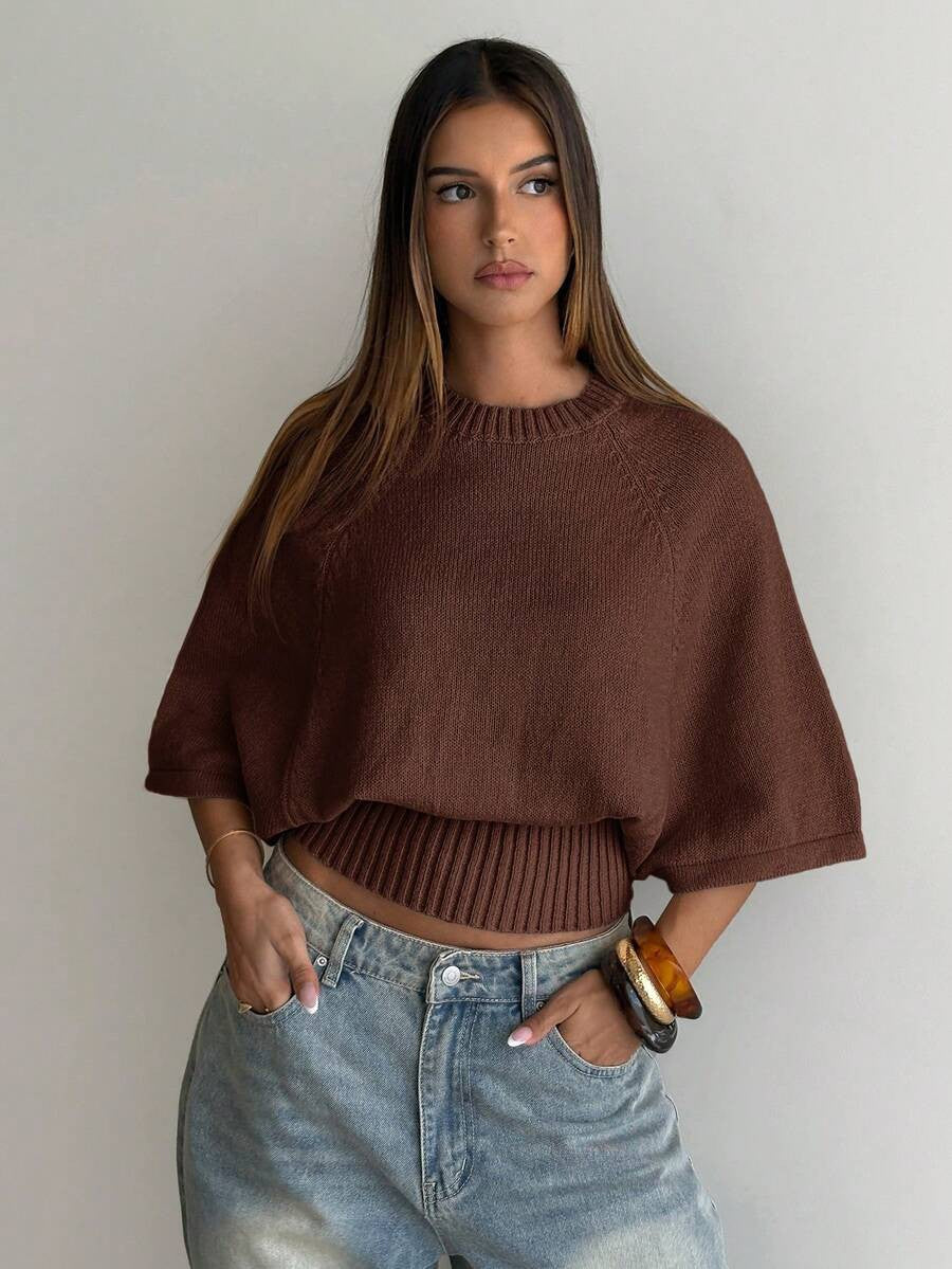 Pull court pour femme à col rond - Doux et moderne