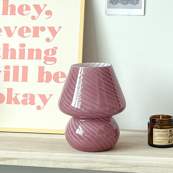 Lampada da tavolo moderna e minimalista in vetro spugna a righe
