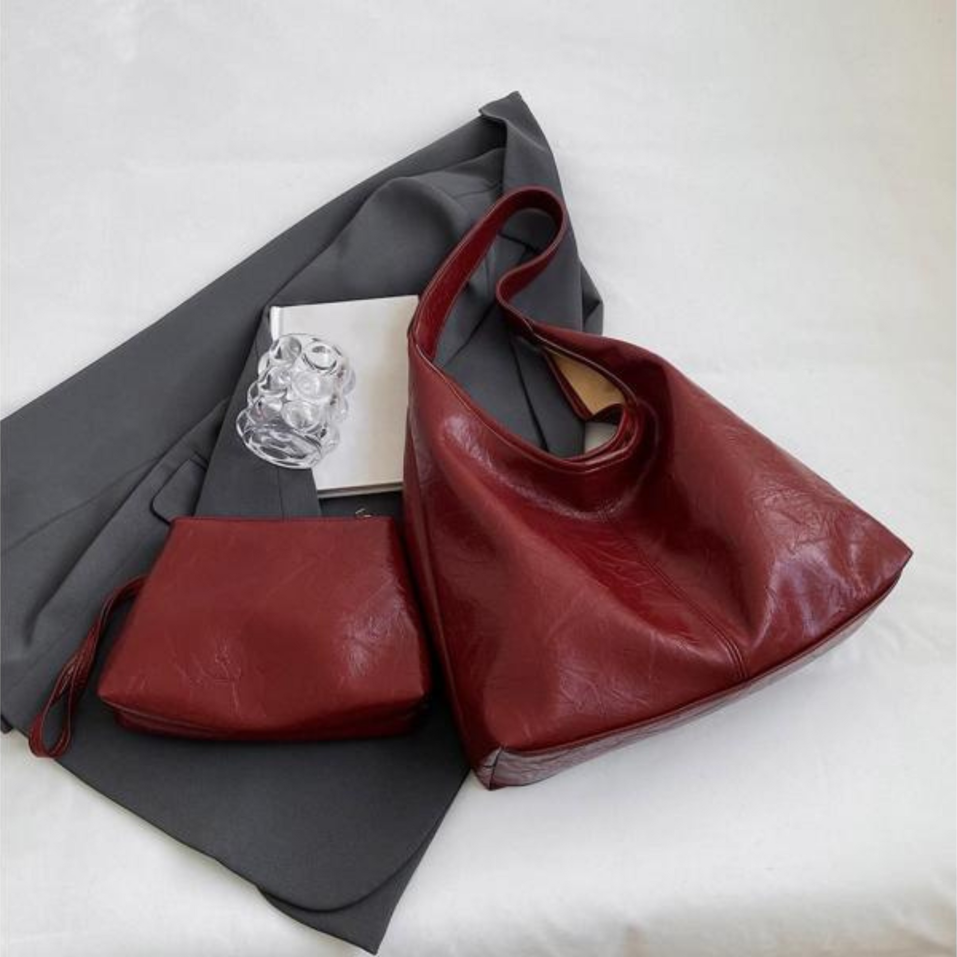 Borsa Hobo da donna in similpelle – Elegante borsa a tracolla