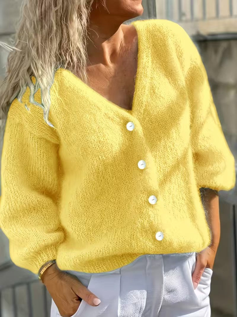 Cardigan en maille pour femme à boutons - Simple et doux