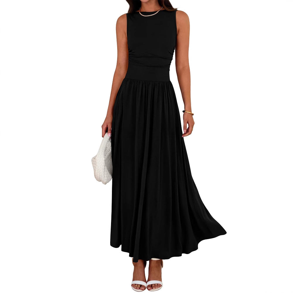 Abito lungo donna fluido con tasche