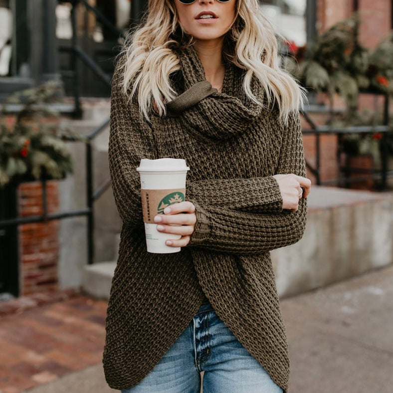 Maglione con Risvolto Peluche e Tessuto Spesso | Perfetto per la Stagione Autunnale