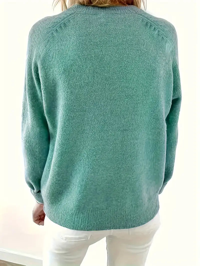 Maglione donna girocollo con bottoni - Elegante e confortevole