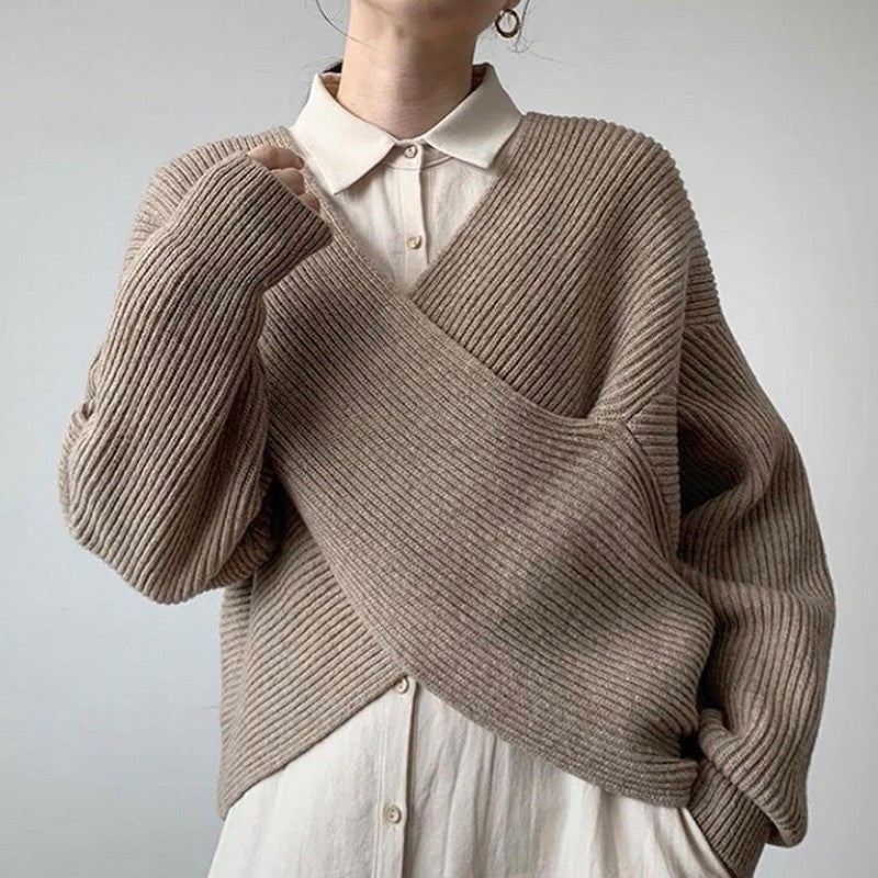Pull femme en maille torsadée - Élégant et confortable