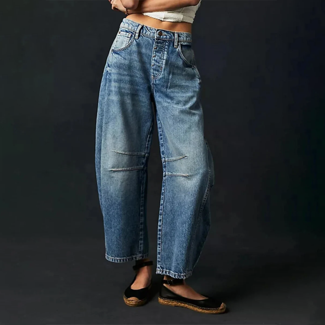 Jeans casual a gamba larga da donna – Eleganti jeans boyfriend vintage