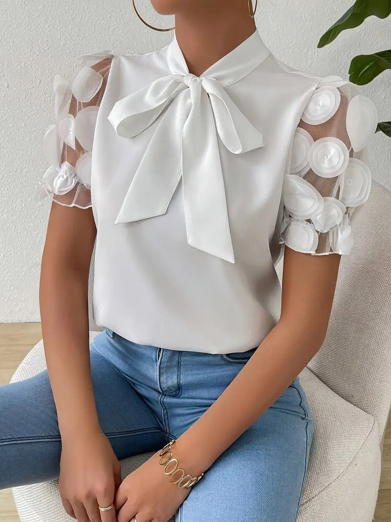 Blusa elegante da donna con fiocco – Camicetta chic e raffinata