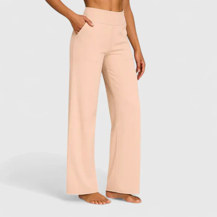 Pantaloni dritti a vita alta da donna – Vestibilità comoda e rilassata
