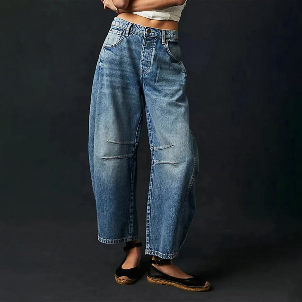 Pantaloni in denim larghi ed eleganti da donna – Vestibilità rilassata