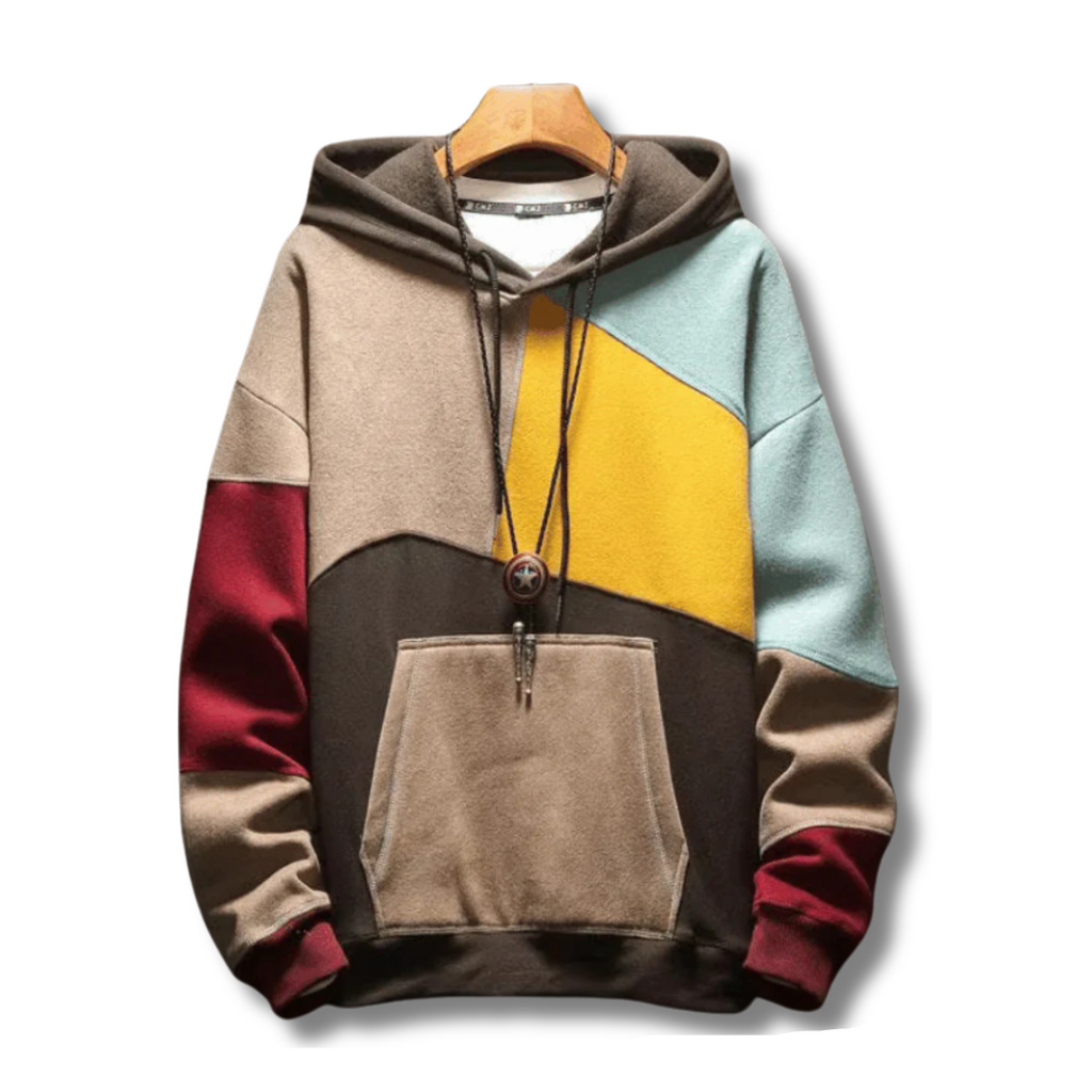 Felpa con cappuccio colorata moderna ed elegante da uomo