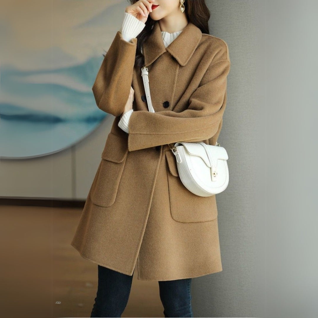 Elegante cappotto doppiopetto da donna – Formato capospalla alla moda