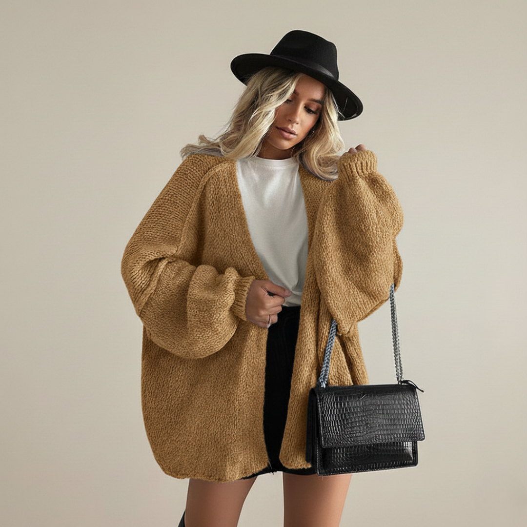 Cardigan oversize donna in maglia - Morbido e relax