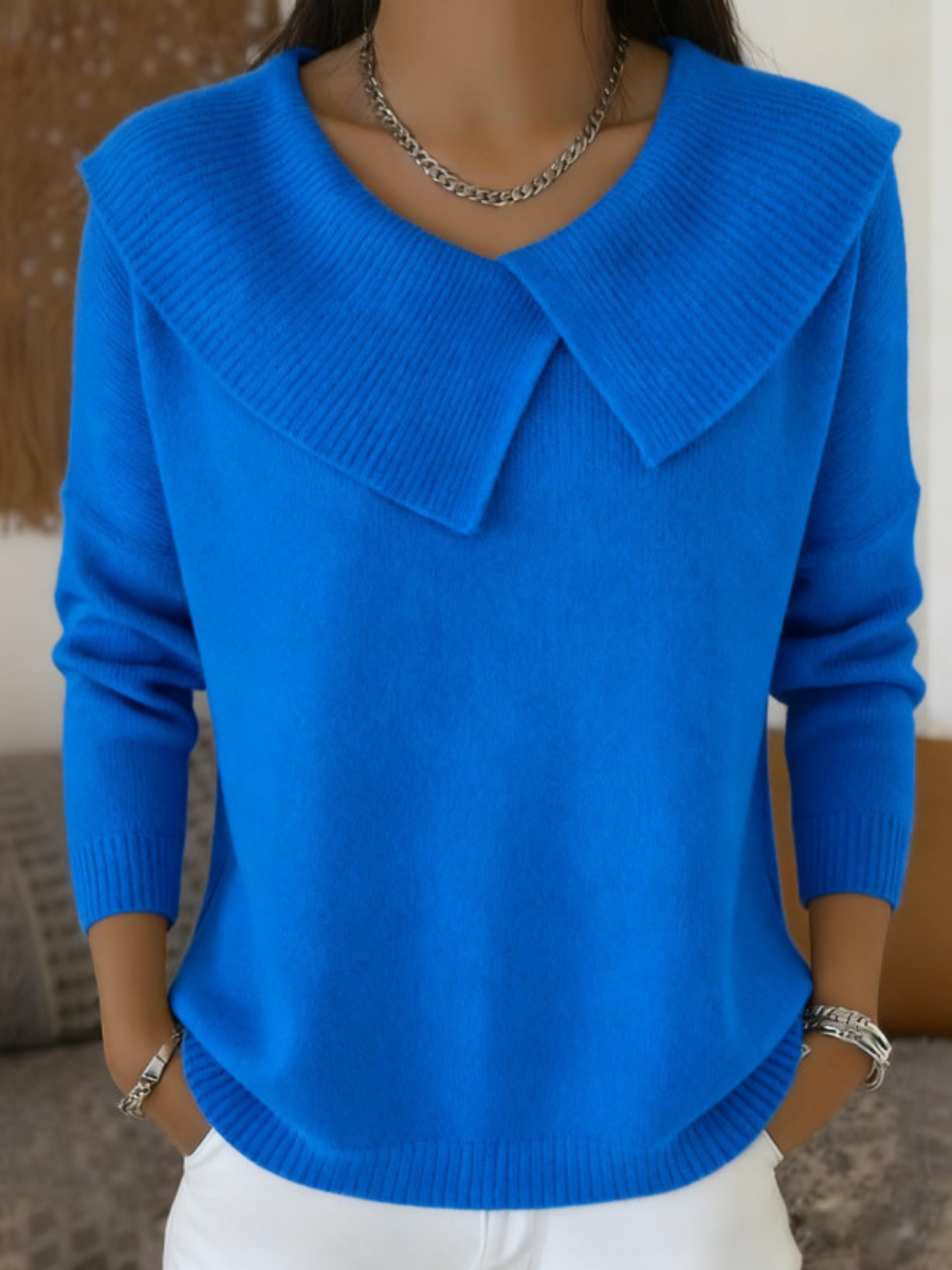 Maglione da donna con collo a coste – Elegante maglione a maniche lunghe