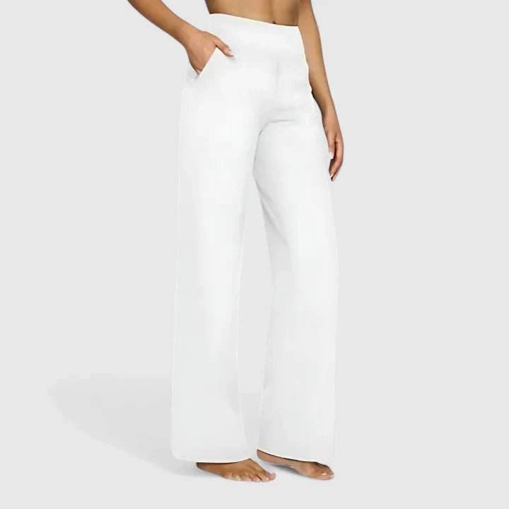 Pantaloni dritti a vita alta da donna – Vestibilità comoda e rilassata