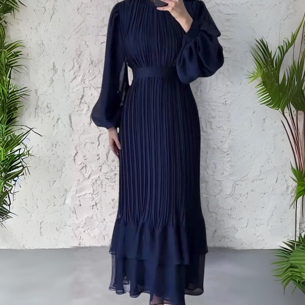 Abito elegante a pieghe da donna – Modello da sera per occasioni speciali