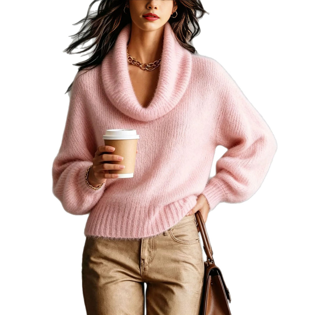 Maglione donna dolcevita con maniche a sbuffo - Morbido e trendy