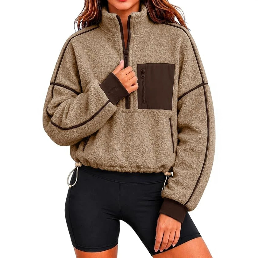 Kort sweatshirt til kvinder med snøre - Casual og moderne